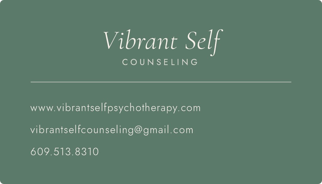 Vibrant Self Counseling business card, back