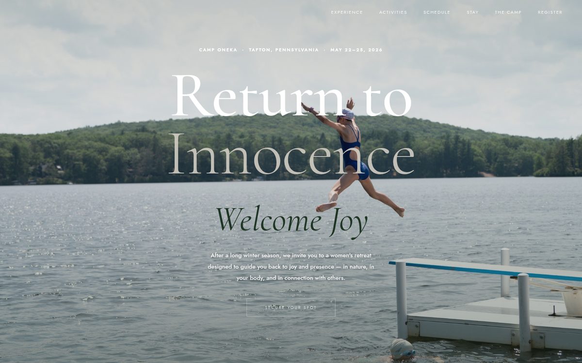 Return to Innocence retreat website, Camp Oneka, Tafton, Pennsylvania